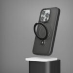 Levelo Verona PC + TPU MagSafe Kickstand Matte Case for iPhone 15 Pro Max Series Black - Image 3