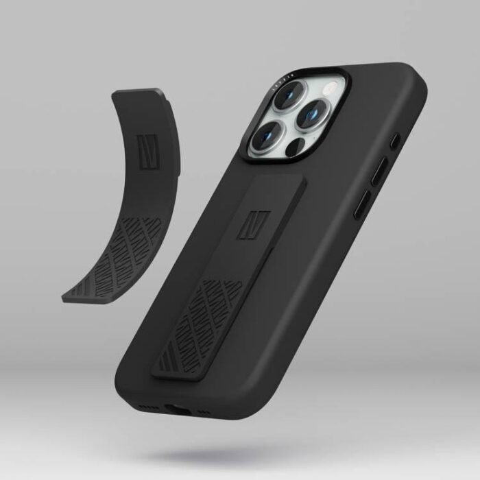 Levelo Morphix Silicone Case With Silicone Grip For iPhone 15 Pro Max - Black - Image 3