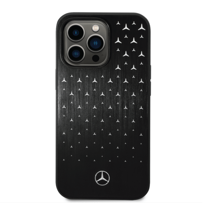 Benz Aluminium Case With - Star Pattern For iPhone 14 Pro Max Black - Image 3