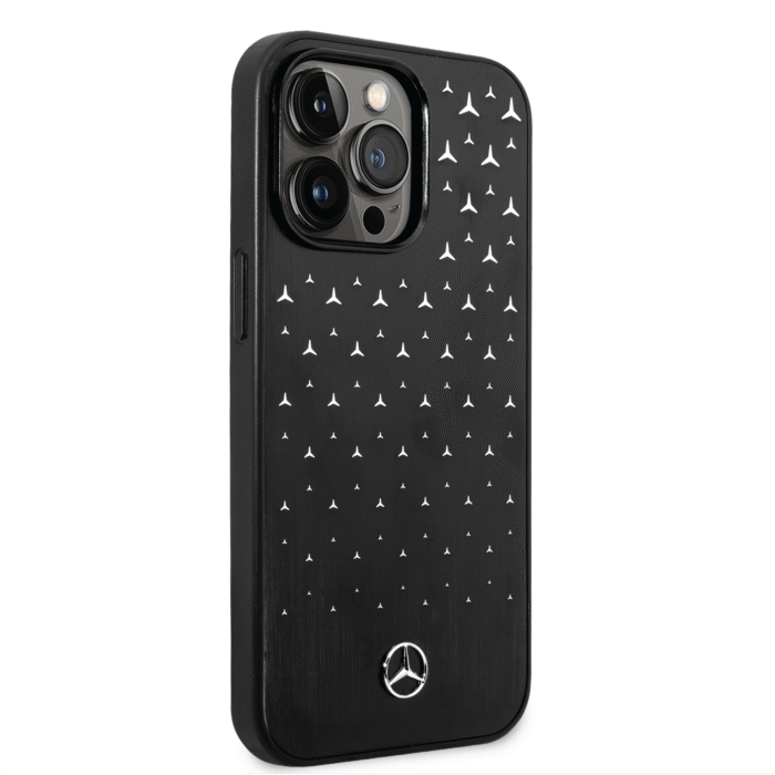 Benz Aluminium Case With - Star Pattern For iPhone 14 Pro Max Black - Image 2