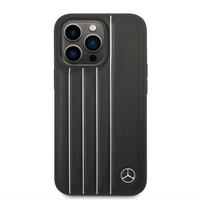 Benz Genuine Leather Case With New UrbanIll Pattern For iPhone 14 Pro Max - Black - Image 3