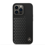Mercedes-Benz Liquid Silicone With Gradient Star Horizontal Pattern For iPhone 14 Pro Max - Black - Image 3