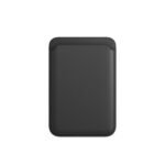 MagSafe Magnetic Card Bag Leather Wallet - Black