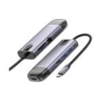 McDODO HU-7730 HUB 8 in 1 HDMI 3xUSB LAN SD PD Grey