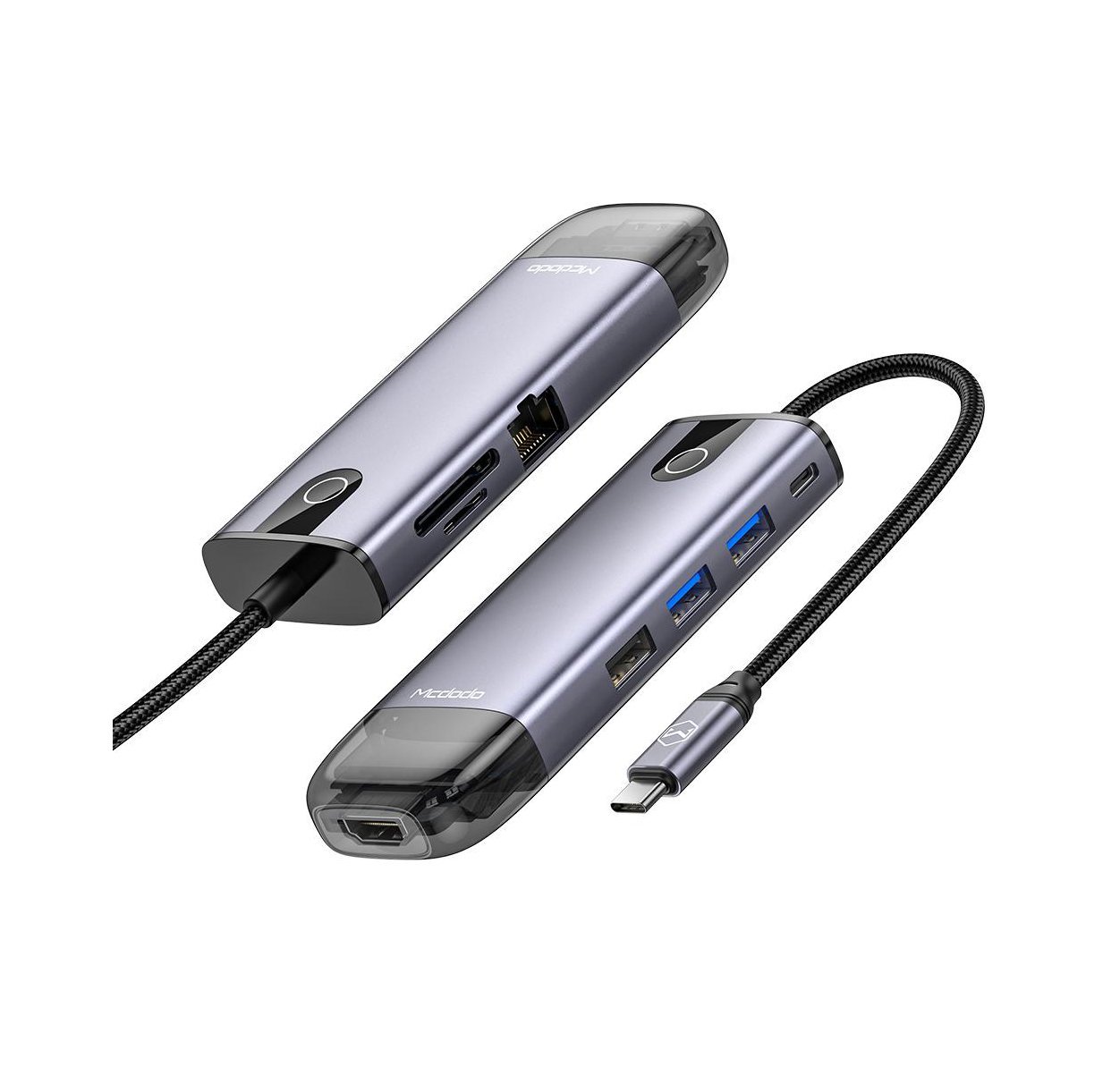 McDODO-HU-7730-HUB-8w1-HDMI-3xUSB-LAN-SD-PD-Grey.jpg McDODO HU-7730 HUB 8 in 1 HDMI 3xUSB LAN SD PD Grey - Image 1