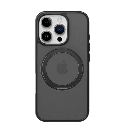 Rock Crystal Rotating Magnetic Case for iPhone 16 Pro Max – Black