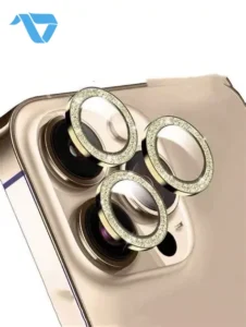 ZKLC Camera Lens Protection for iPhone 13 Pro Max - Gold Glitter - Image 3
