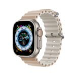 Ocean Silicone 2 Colors Strap for Apple Watch 42/44/45/49mm - Milk White & Antique White
