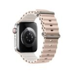 Ocean Silicone 2 Colors Strap for Apple Watch 42/44/45/49mm - Milk White & Antique White - Image 2