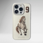 Santa Barbara Boris Series Horse Leather Case for iPhone 16 Pro Max in Cream – premium genuine leather luxury phone cover