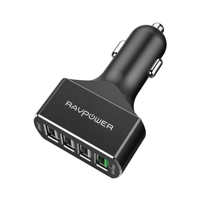Ravpower RP-VC003 iSmart QC3.0 4 Ports Car Charger - Black - Image 2