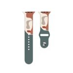Silicone Printed Face Band for Apple Watch 42 / 44 / 45 mm - Olive / Beige / Brown - Image 2
