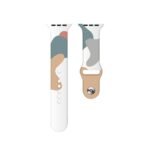 Silicone Printed Face Band for Apple Watch 42 / 44 / 45 mm - White / Gray / Olive - Image 2