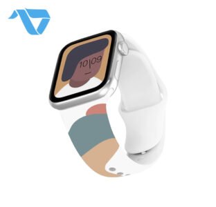 Silicone Printed Face Band for Apple Watch 42 / 44 / 45 mm - White / Gray / Olive
