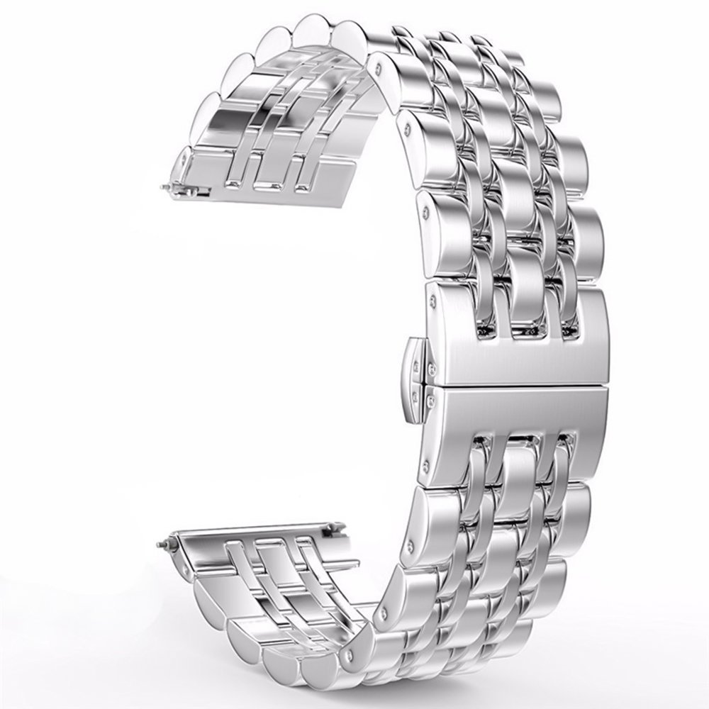 Silver-1-1-1.jpg Stainless Steel Band Silver With Two Lines 22 mm - Image 1