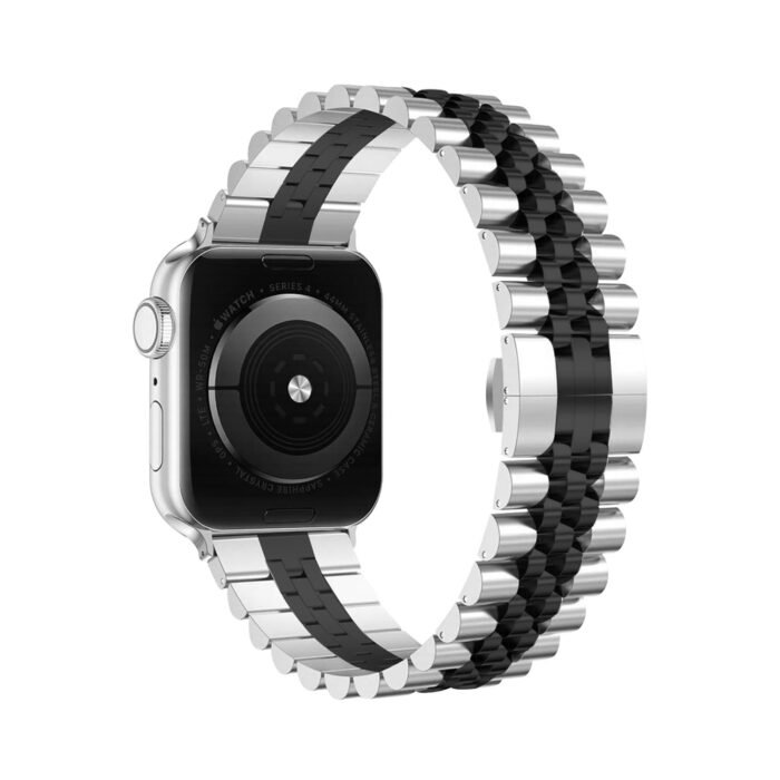 Apple Watch Band Strap President Jubilee Band 42/44/45MM Sliver in Black - Image 3