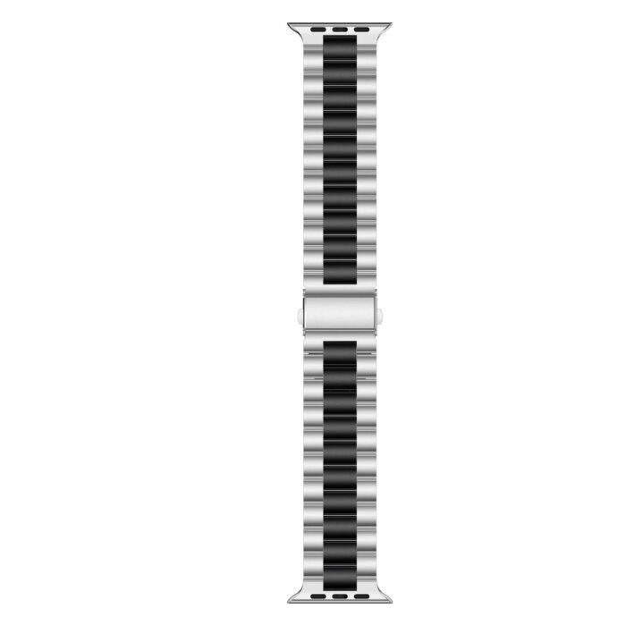Silver-and-black-5.jpg Apple Metal New Stainless Band 42/44/45 mm - Silver in Black - Image 5