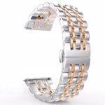Stainless Steel Band Silver With Two Lines Rose Gold 22 mm