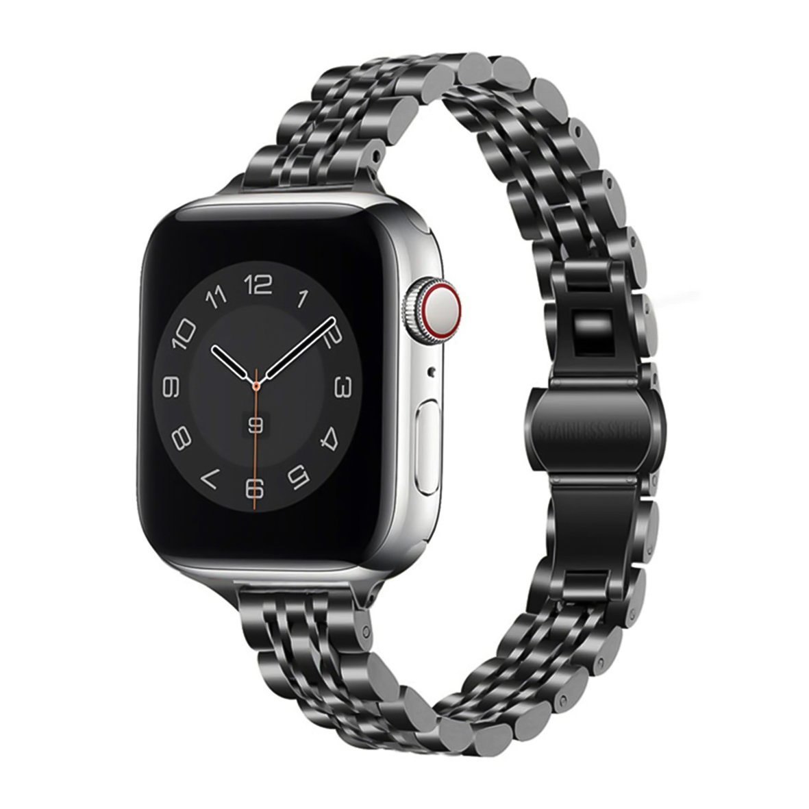 Stainless-Steel-Slim-Wrist-Barcelet-for-Apple-Watch-42-44-45-mm-Black-1.jpg Stainless Steel Slim Wrist Barcelet for Apple Watch 42 / 44 / 45 mm - Black - Image 1