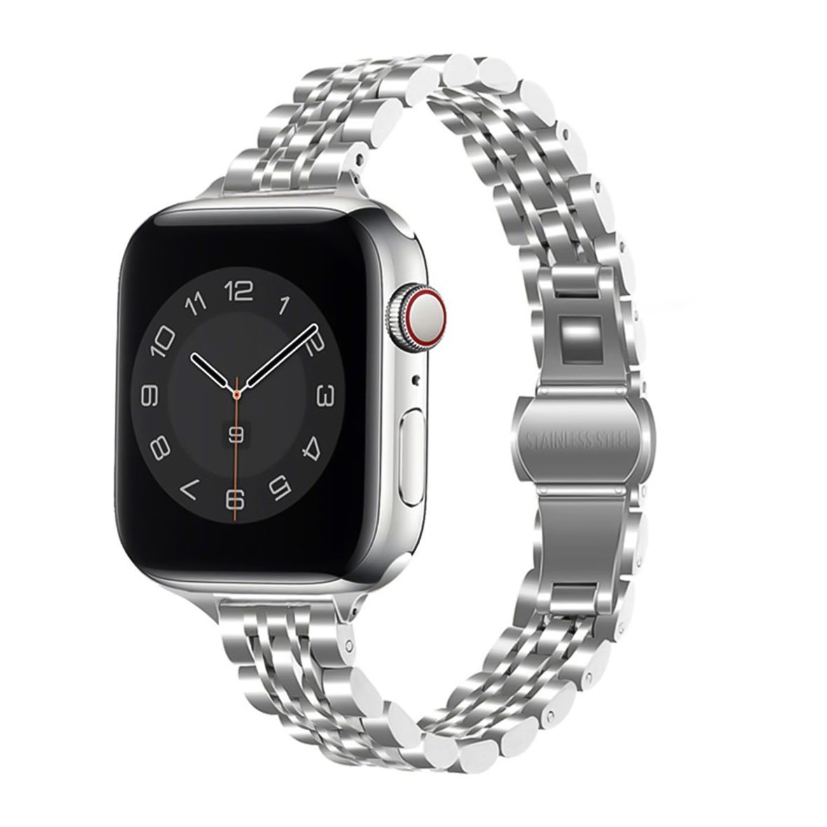 Stainless-Steel-Slim-Wrist-Barcelet-for-Apple-Watch-42-44-45-mm-Silver-1.jpg Stainless Steel Slim Wrist Barcelet for Apple Watch 42 / 44 / 45 mm - Silver - Image 1