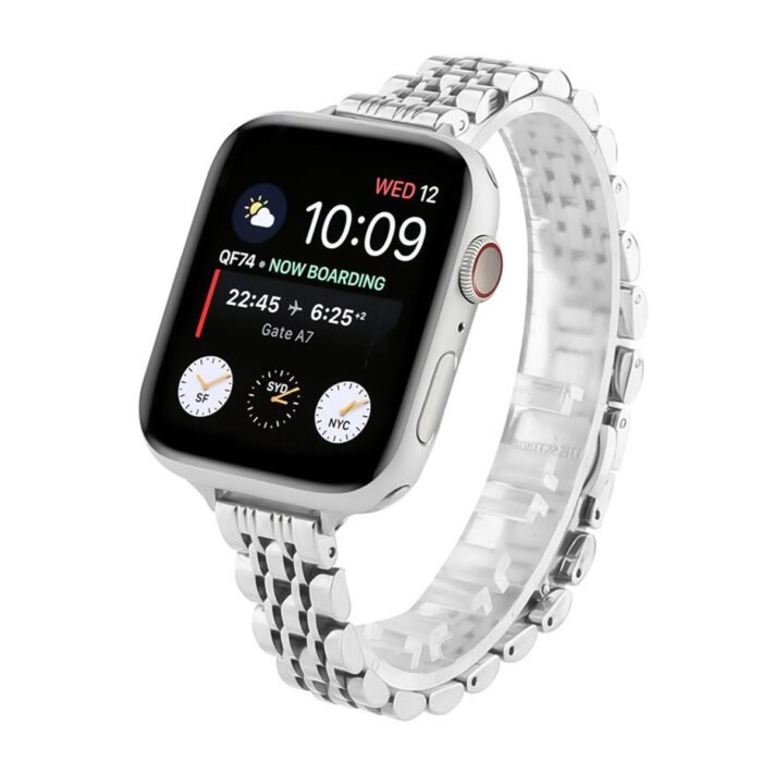 Stainless Steel Slim Wrist Barcelet for Apple Watch 42 / 44 / 45 mm - Silver - Image 2