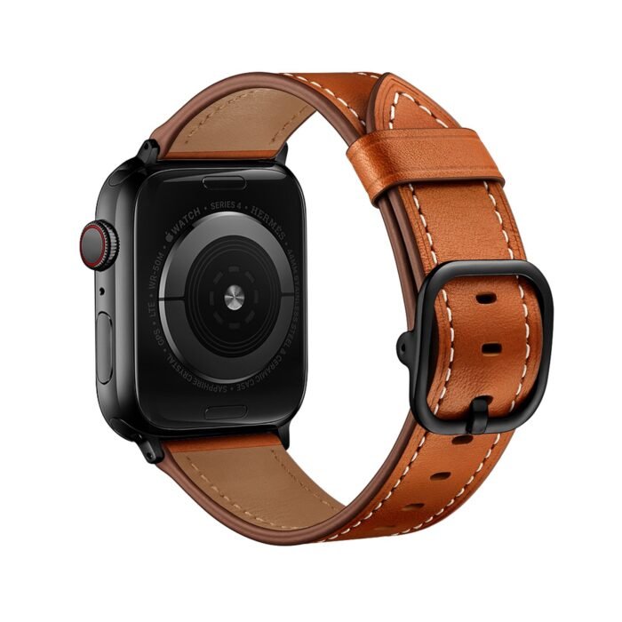New Leather Band with Black lock for Apple Watch 44/45mm - Havan - Image 2