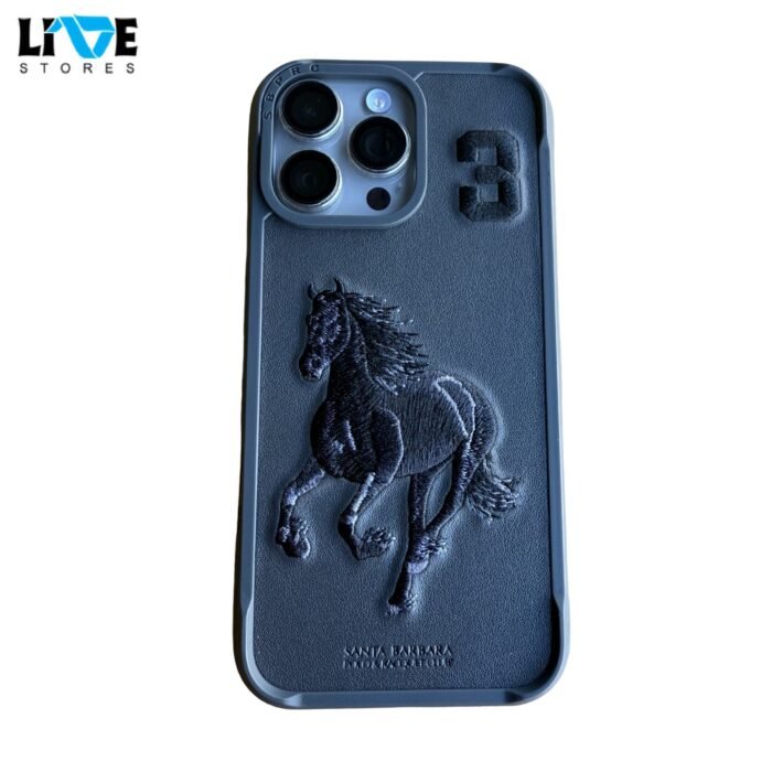 Santa Barbara Boris Series Horse Leather Case iPhone 16 Pro Max - Black - Image 3