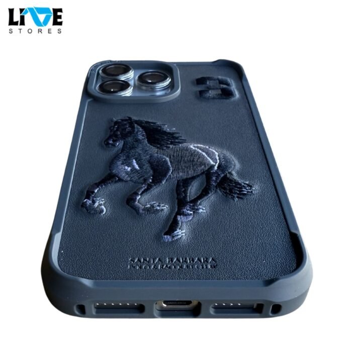 Santa Barbara Boris Series Horse Leather Case iPhone 16 Pro Max - Black - Image 4
