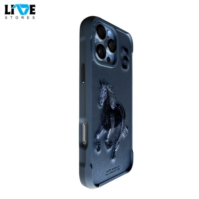 Santa Barbara Boris Series Horse Leather Case iPhone 16 Pro Max - Black - Image 5