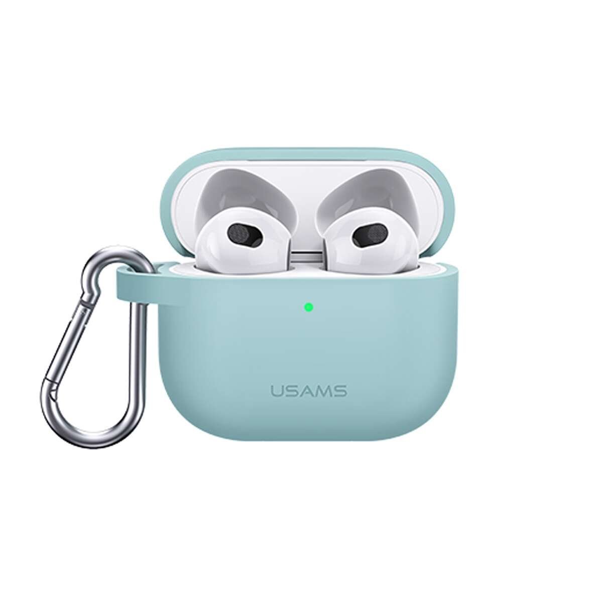 Usams-Silicone-Protective-Cover-for-AirPods-3-Baby-Blue-1181x1181-1.jpg Usams Silicone Protective Cover for AirPods 3 - Light Green - Image 1