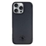 Santa Barbara Polo Club iPhone 16 Pro Max Elvis Carbon Magsafe Cover - Black