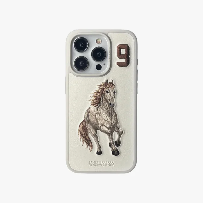 Santa Barbara Boris Series Horse Leather Case iPhone 16 Pro Max -Cream - Image 2