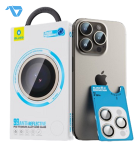 BlueO glass for iPhone 16 Pro/16 Pro Max, Camera lens Acrylic frame 3 pcs Clear (+installer) - الصورة 3