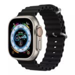 Ocean Silicone Strap for Apple Watch 42/44/45/49mm - Black