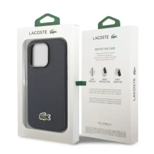lacoste Hard Case Iconic Petit Pique PU Woven Logo Estragon in Blue for iPhone 14 Pro Max and iPhone 15 Pro Max”