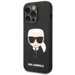 Karl Lagerfeld Silicone Karls Head Hard Case for iPhone 14 Pro Max &iPhone 15 Pro Max Black