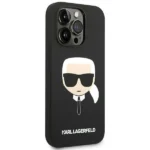 Karl Lagerfeld Silicone Karls Head Hard Case for iPhone 14 Pro Max &iPhone 15 Pro Max Black - Image 3