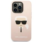 Karl Lagerfeld Silicone Karls Head Hard Case for iPhone 14 Pro Max/ iPhone 15 Pro Max  Pink - Image 2