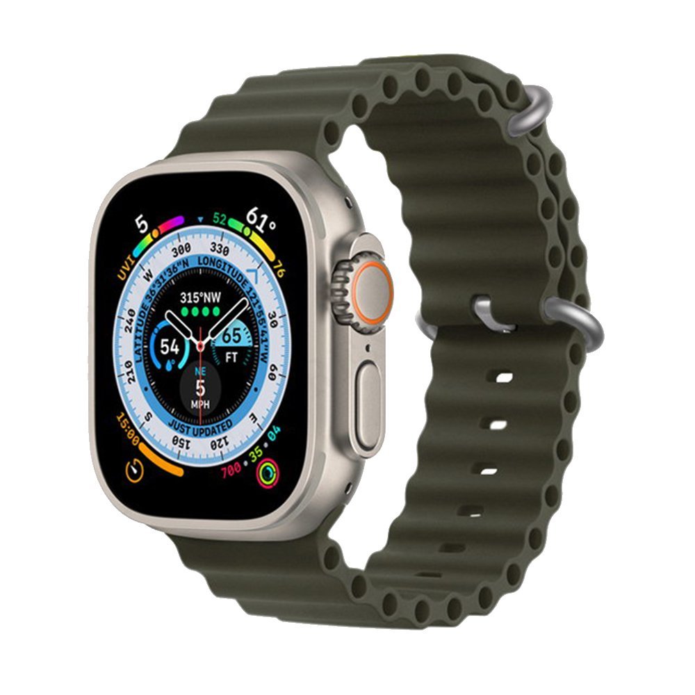 forest-green-1.jpg Ocean Silicone Strap for Apple Watch 42/44/45/49mm - Forest Green - Image 1