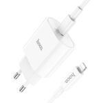 Hoco C94A Mains Charger, (20 W, Power Delivery (PD), Fast Charge, white, with cable USB type C to Lightning for Apple, 1 output) - Image 2
