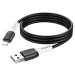 Hoco X82 Lightning Silky Anti-Winding Silicon 2.4A Fast Charging Cable 1M Black