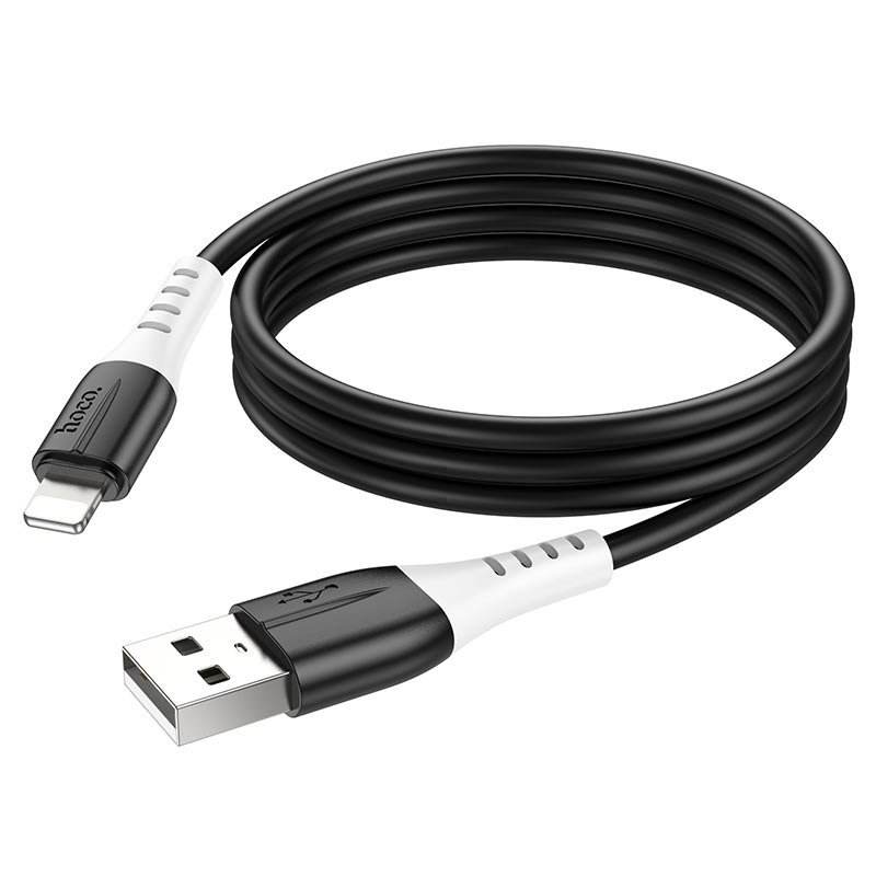hoco-x82-silicone-charging-data-cable-usb-to-ltn-flexible.jpg Hoco X82 Lightning Silky Anti-Winding Silicon 2.4A Fast Charging Cable 1M Black - Image 1