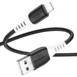 Hoco X82 Lightning Silky Anti-Winding Silicon 2.4A Fast Charging Cable 1M Black - Image 2