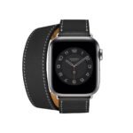 Hrms Leather Double Tour Band for Apple watch 44/45mm - Black
