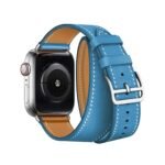 Hrms Leather Double Tour Band for Apple watch 44/45mm - Blue - Image 2