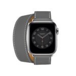 Hrms Leather Double Tour Band for Apple watch 44/45mm - Grey