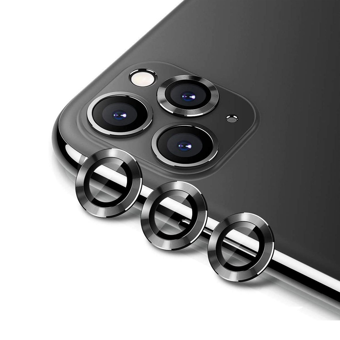 iPhone-11-Pro-11-Pro-Max-12-Pro-Camera-lens-Protesction-Black-1.jpg Camera Lens Protector for iPhone 11 Pro / 11 Pro Max / 12 Pro - Gray - Image 1