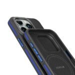 Levelo Ox Carbon Shock-Proof Edges Raised Bezel Case for iPhone 15 Pro Series Blue - Image 2