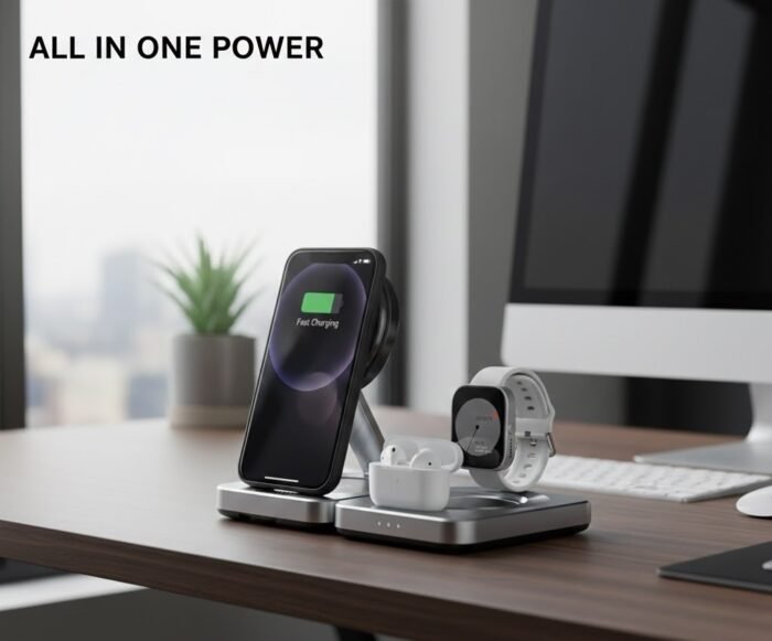 Powerology Qi2-15W Magsafe -Device Charging Stand - Black - Image 3