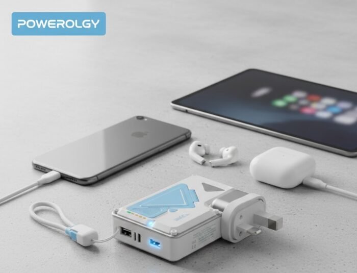 Powerology 10000mAh Wall Charger MagSafe Power Bank White - Image 3